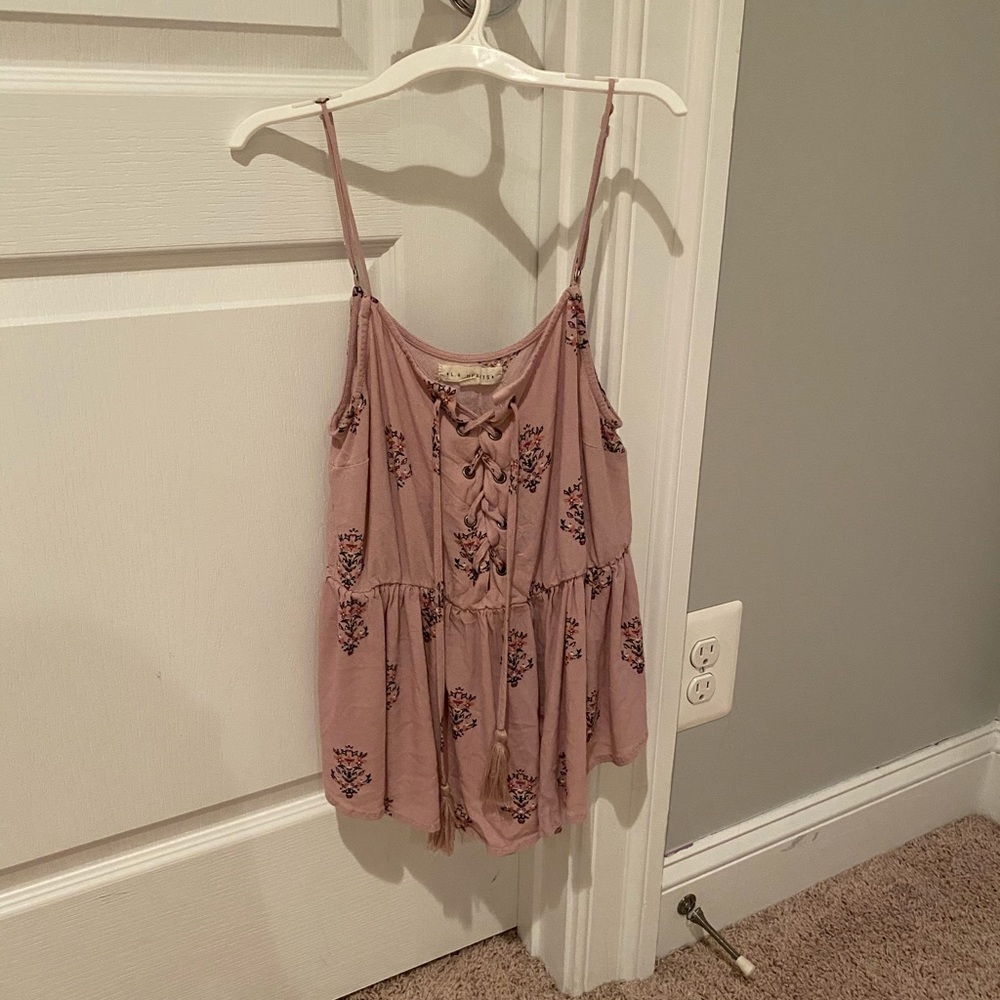 Pacsun pink flowy tank top